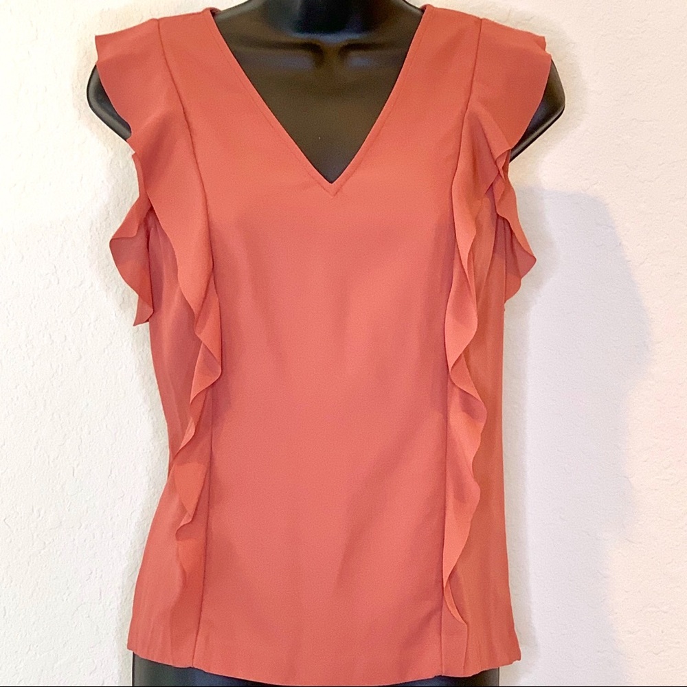 Ann Taylor Ruffle Lined Shell - Picture 3 of 5